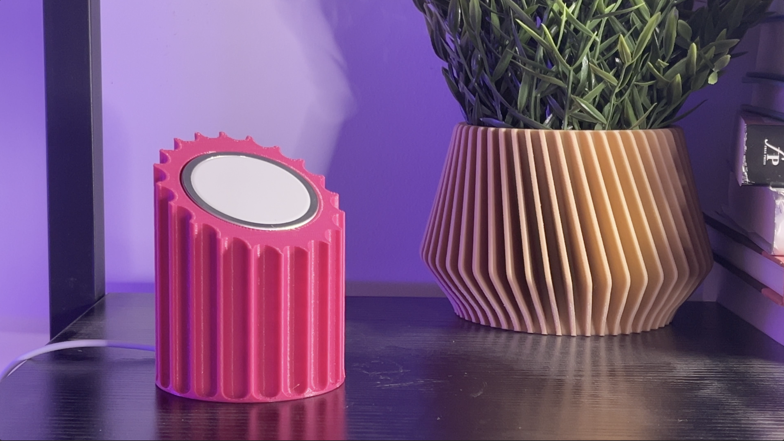 Matte Muted Red - Cylinder Textured iPhone Charging Stand